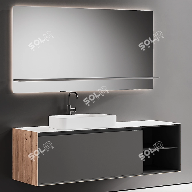 Elegant Edone Vanity Set 3D model image 2