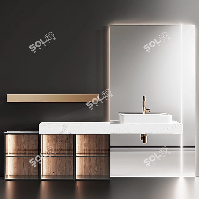 Edone REA 003: Sleek and Functional Cabinet Set 3D model image 1