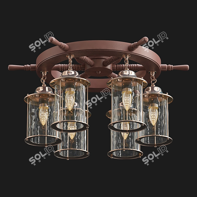 Stylish LED Ceiling Chandelier 3D model image 1