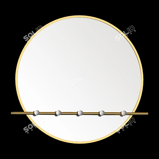 West Elm Moon Mirror: Elegant Wall Decor 3D model image 1