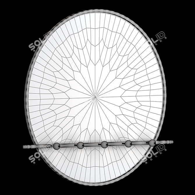 West Elm Moon Mirror: Elegant Wall Decor 3D model image 4