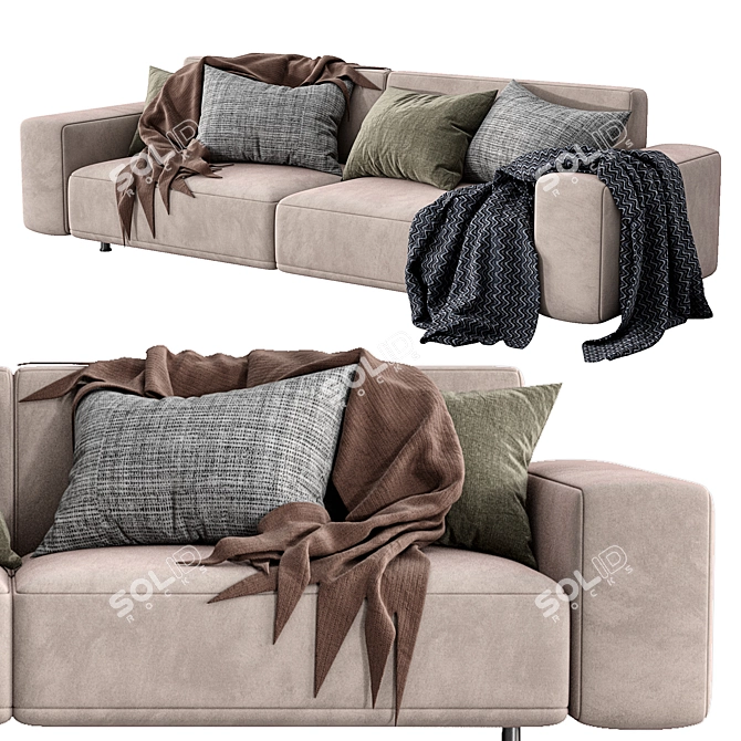 Modern Cross Sofa: Stylish, Versatile, and Comfortable 3D model image 3