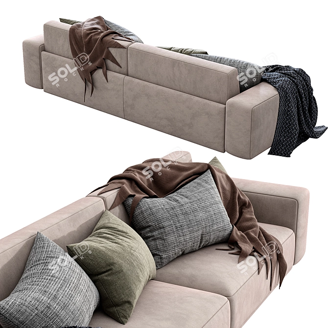 Modern Cross Sofa: Stylish, Versatile, and Comfortable 3D model image 4