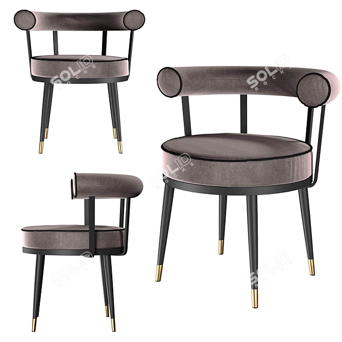 Elegant Vico Dining Chair 3D model image 1