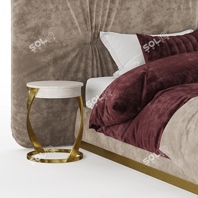 Sleek Modern Bed Design 3D model image 3