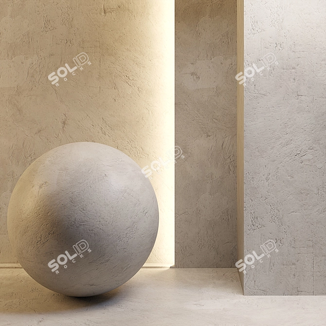 Seamless Reflective Plaster Maps 3D model image 1