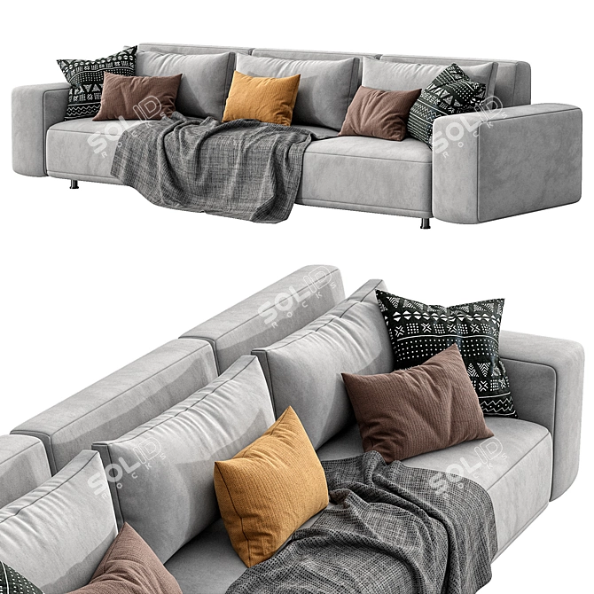 Modern Cross Sofa: Stylish and Versatile 3D model image 3