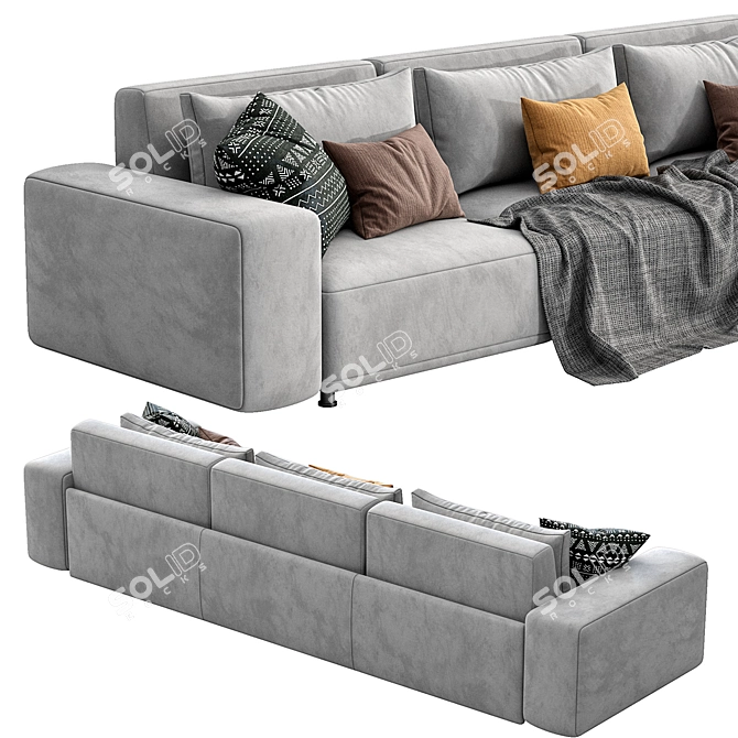 Modern Cross Sofa: Stylish and Versatile 3D model image 4