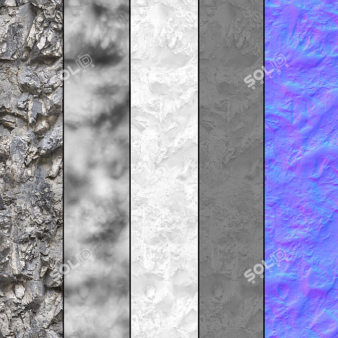 Sculpted Stone Wall Texture 3D model image 3