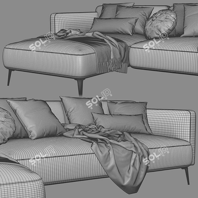 BoConcept Modena Chaise Longue: Sleek and Stylish Comfort 3D model image 4