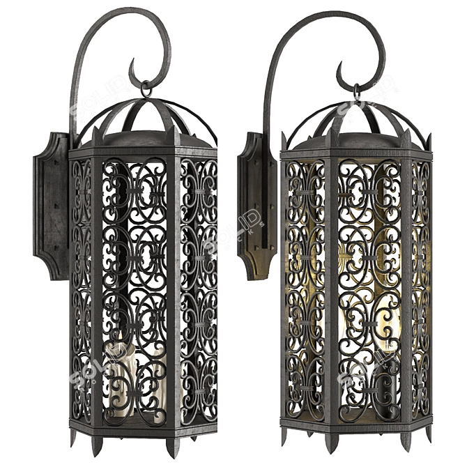 Spanish Revival Wall Lamp 3D model image 1