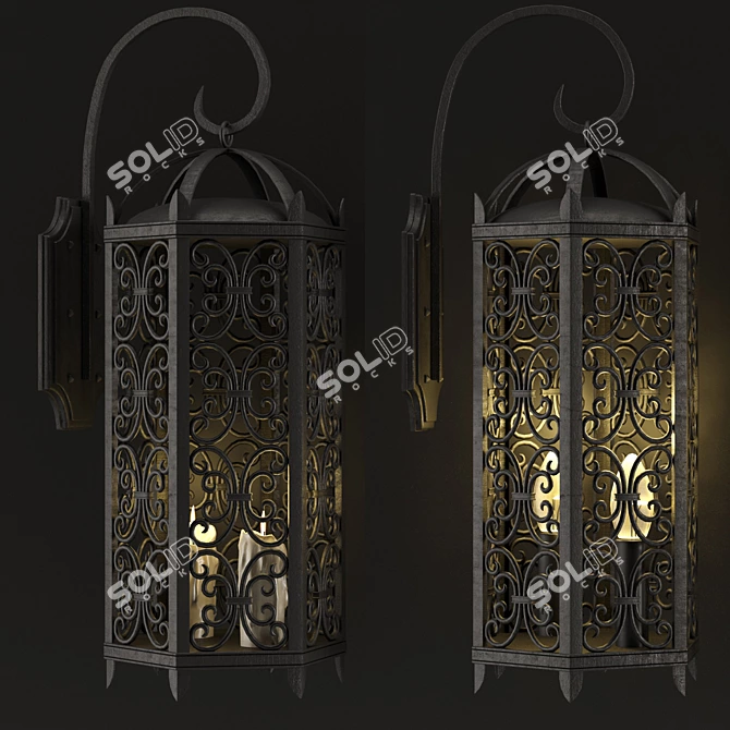 Spanish Revival Wall Lamp 3D model image 2