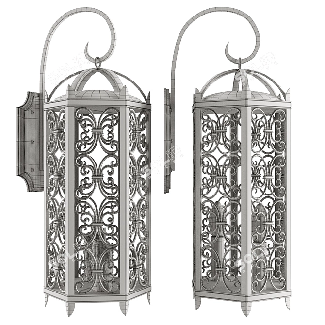 Spanish Revival Wall Lamp 3D model image 3