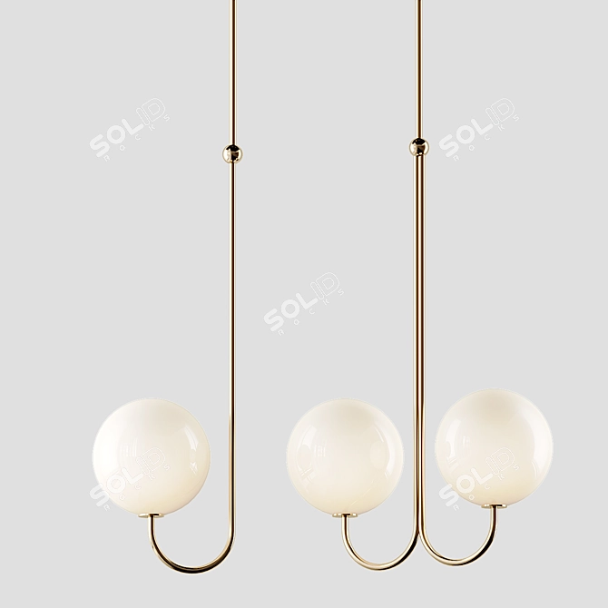 Elegant Angle Pendant Lighting 3D model image 1