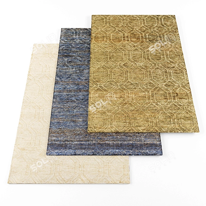 High Resolution Carpets Set: 5 Textures 3D model image 1