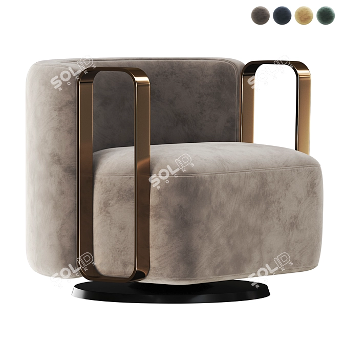 Fendi Kelly Classic Charm Armchair 3D model image 1