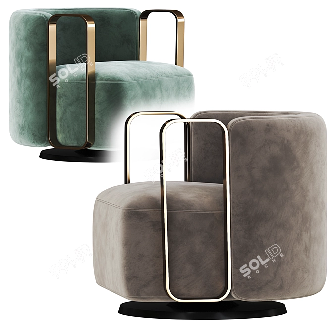 Fendi Kelly Classic Charm Armchair 3D model image 4