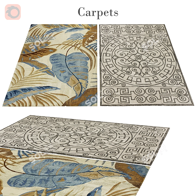 Luxury Poly Rug 79x79: Quilted Comfort 3D model image 1