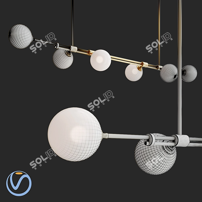 Trilogy Frost Brass Pendant 3D model image 2