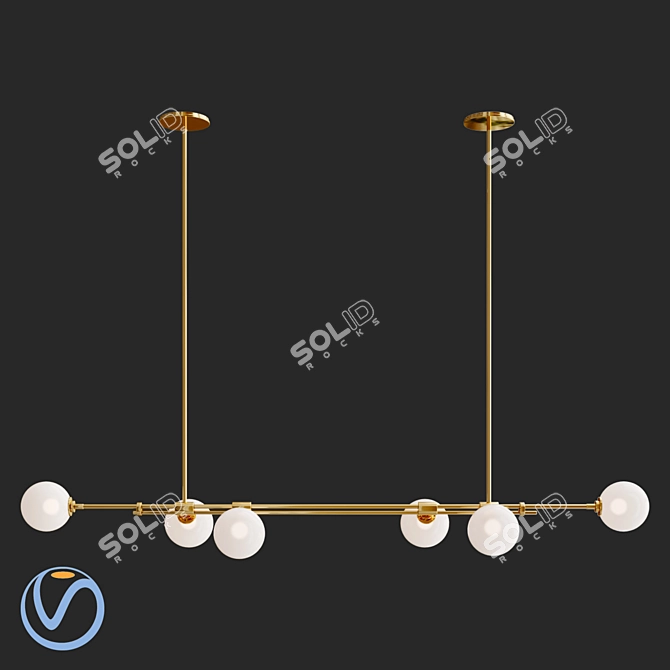 Trilogy Frost Brass Pendant 3D model image 3