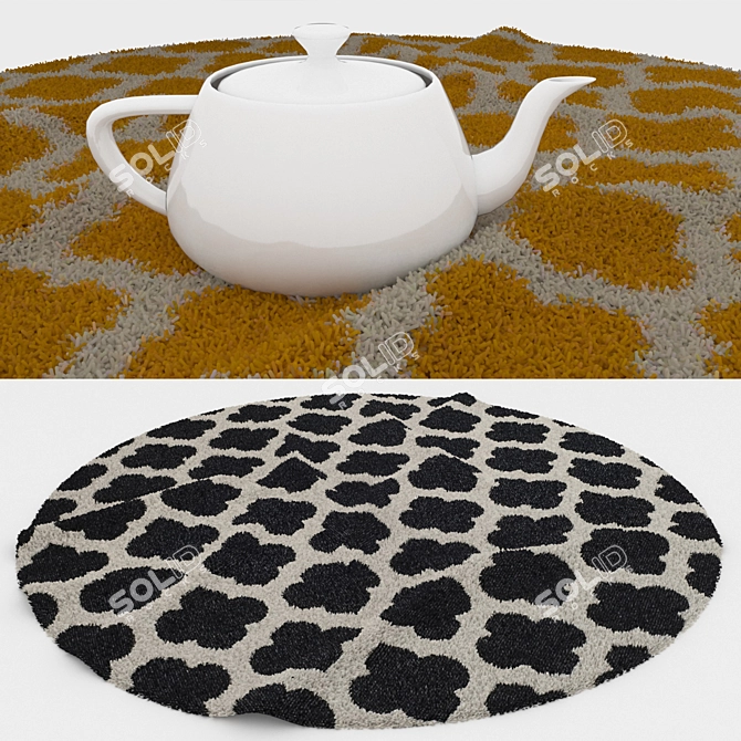 Versatile Round Carpet Set for Various Perspectives 3D model image 3