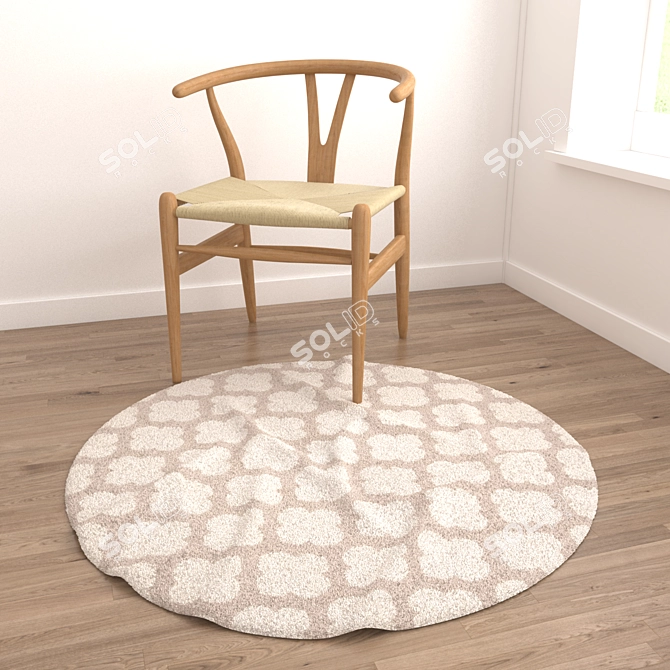 Versatile Round Carpet Set for Various Perspectives 3D model image 4