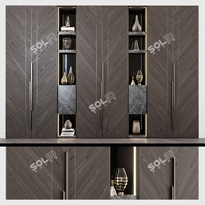 Contemporary Corona Wardrobes: Modular Design 3D model image 1