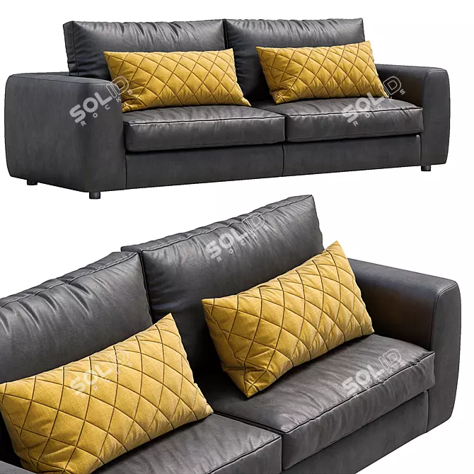 Contemporary Leather Sofa: Alameda9+1 3D model image 1