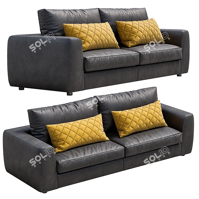 Contemporary Leather Sofa: Alameda9+1 3D model image 4