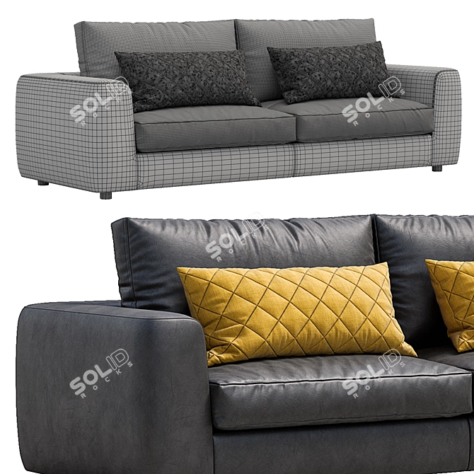Contemporary Leather Sofa: Alameda9+1 3D model image 5