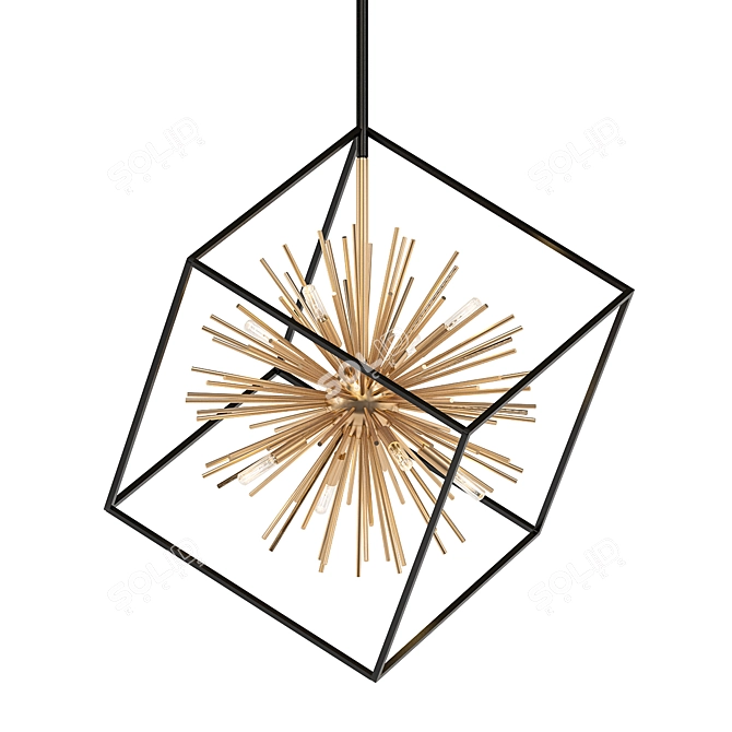 Radiant Charm: Sunburst Chandelier 3D model image 1