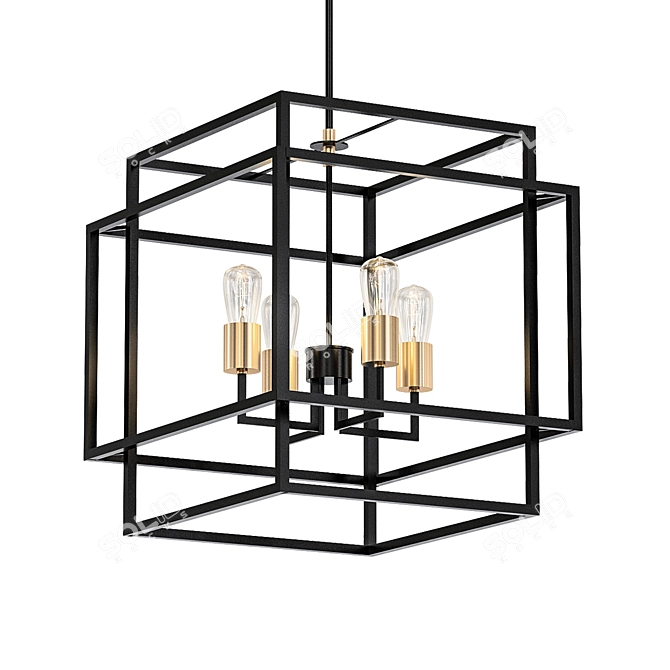 Kichler Taubert 18" Steel Cube Pendant 3D model image 1