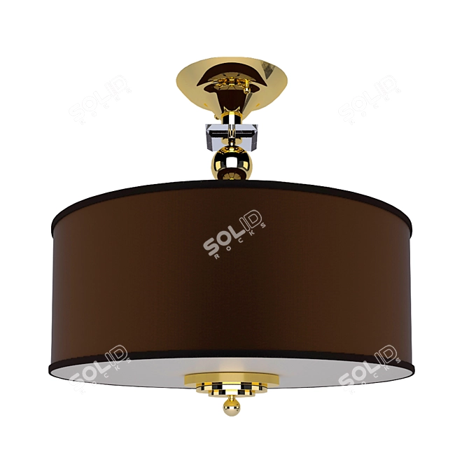 Golden Elegance Crystal Ceiling Light 3D model image 1