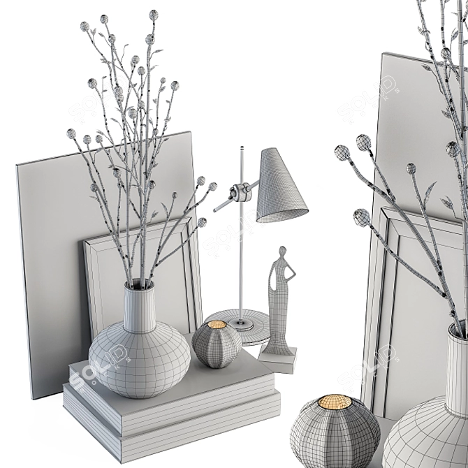 Elegant Papavet Decor Set 3D model image 4