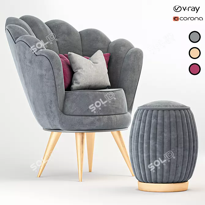 Sleek 2015 Armchair: Deephouse Cozy Comfort 3D model image 1