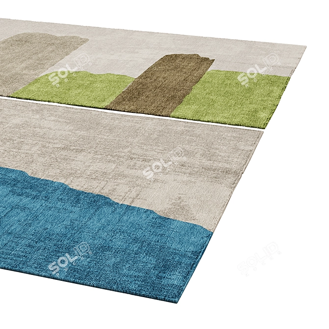 Polys: 3 888, Vets: 4 004 - Modern Rug 3D model image 2