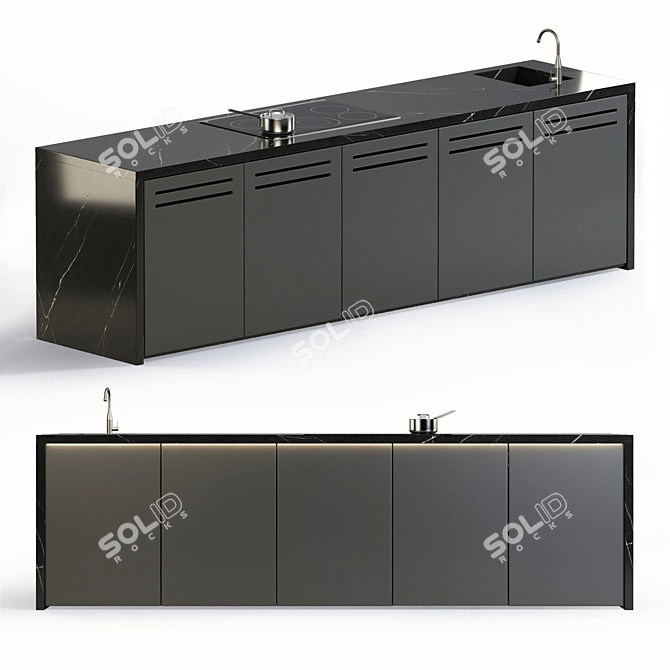 Modus Black Edition Outdoor Kitchen 3D model image 2