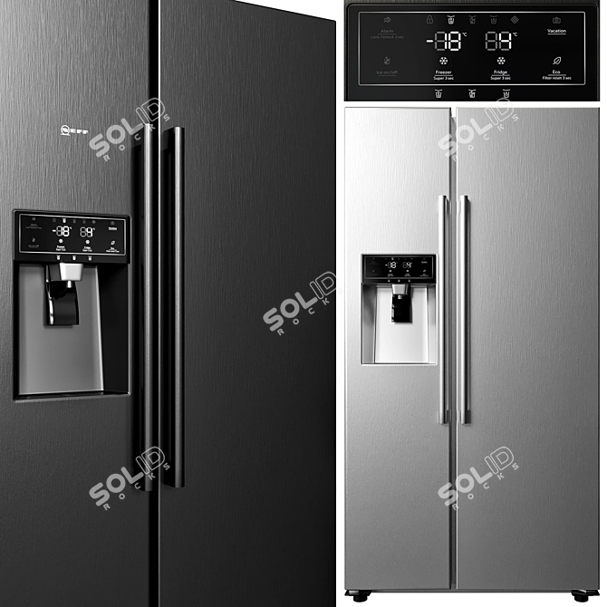 Neff Appliance Collection: Gas Cooktop, Refrigerator, Coffee Machine, Oven, Hood 3D model image 3