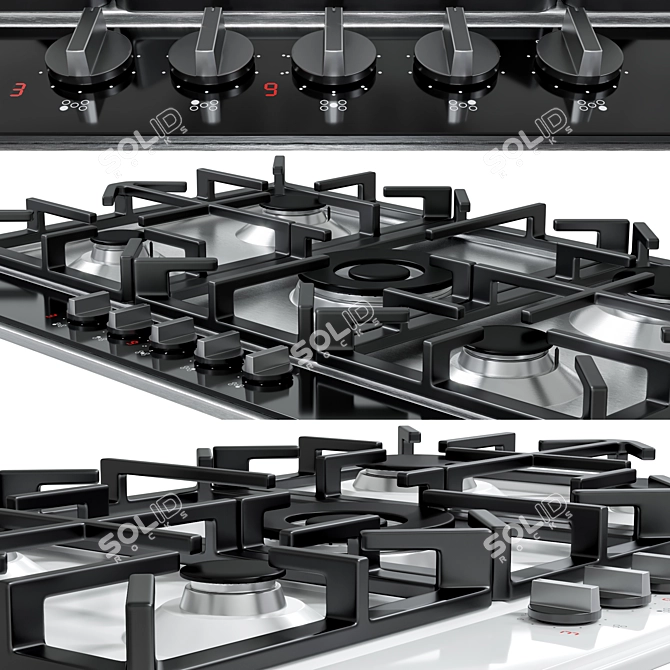 Neff Appliance Collection: Gas Cooktop, Refrigerator, Coffee Machine, Oven, Hood 3D model image 4