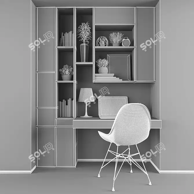 Versatile Workplace Set for Maximum Productivity 3D model image 3