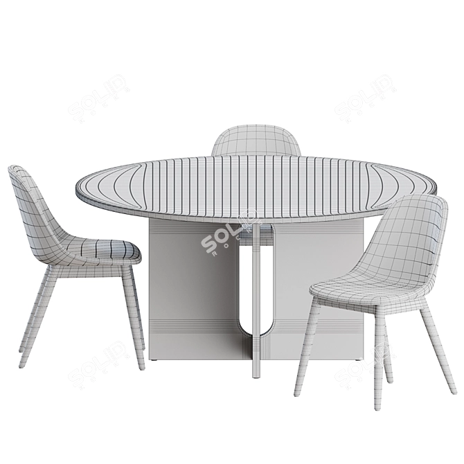 Harbour Side Chair and Androgyne Dining Table Set 3D model image 4