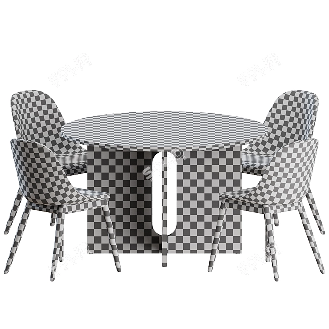 Harbour Side Chair and Androgyne Dining Table Set 3D model image 9