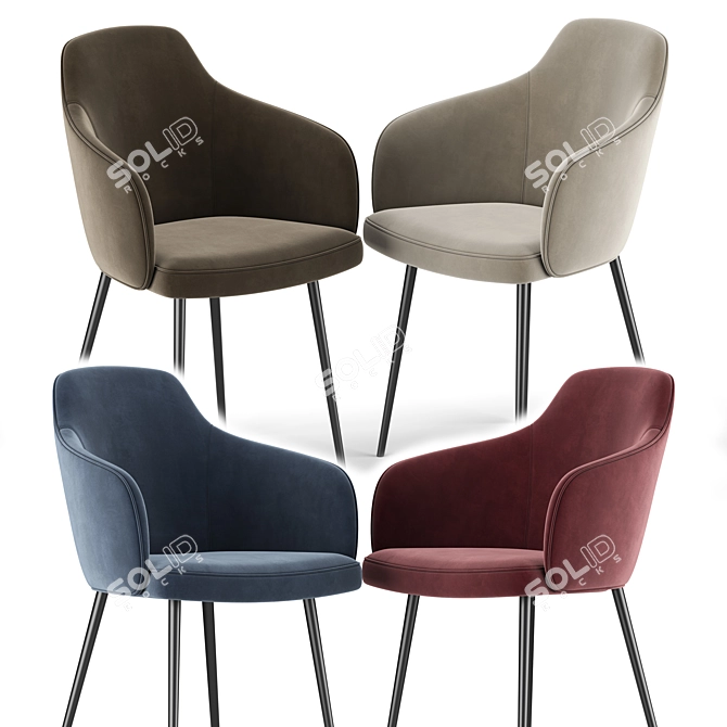 Stylish Cate Chair: Elegant and Comfortable 3D model image 2