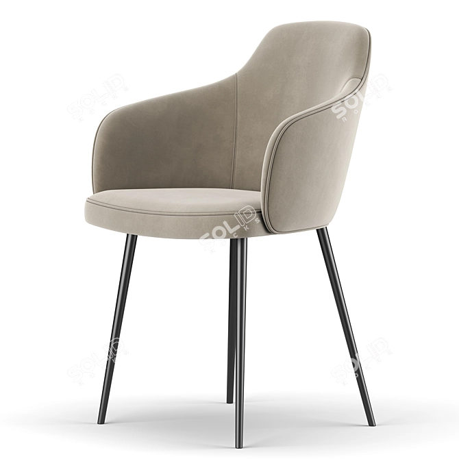 Stylish Cate Chair: Elegant and Comfortable 3D model image 4