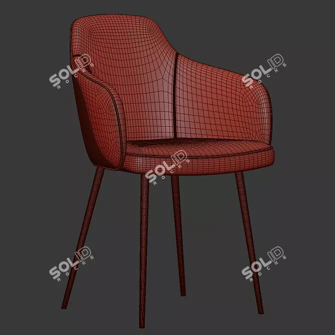 Stylish Cate Chair: Elegant and Comfortable 3D model image 5
