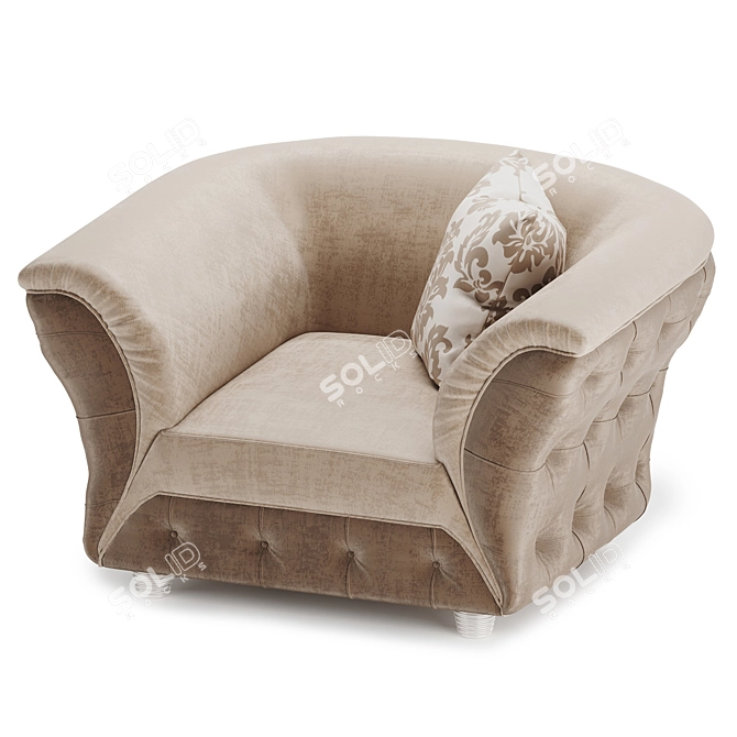 Golden Comfort Armchair: Scarlett Gold 3D model image 2