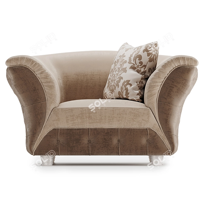 Golden Comfort Armchair: Scarlett Gold 3D model image 3