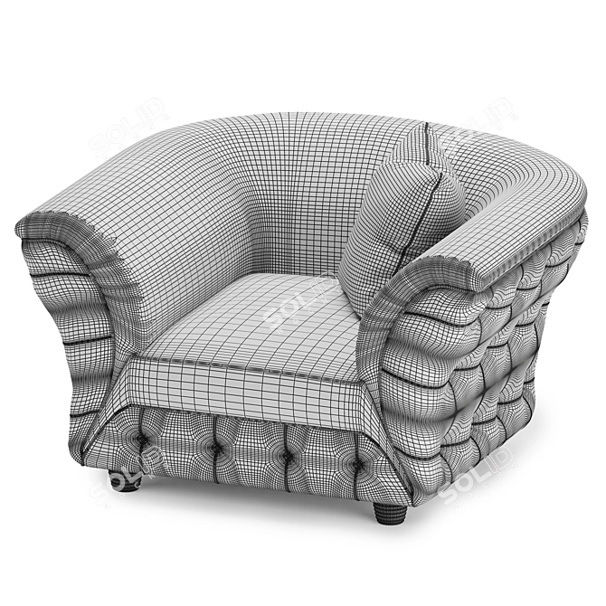 Golden Comfort Armchair: Scarlett Gold 3D model image 4