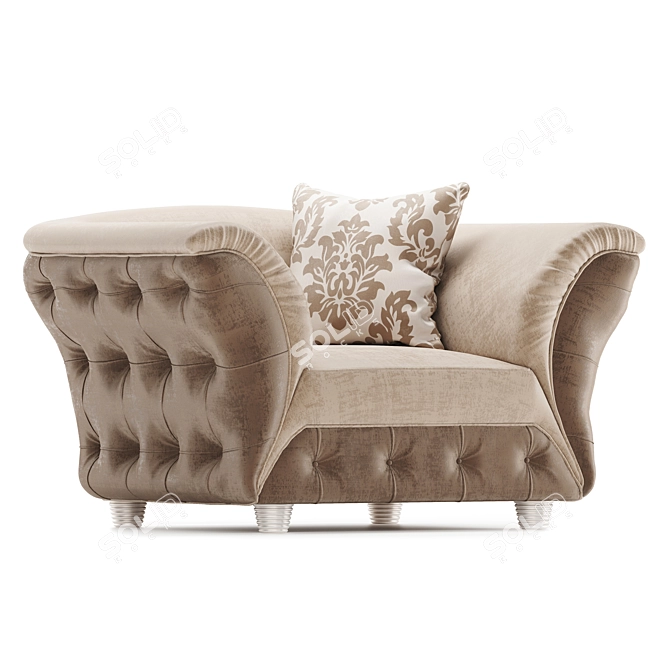 Golden Comfort Armchair: Scarlett Gold 3D model image 6