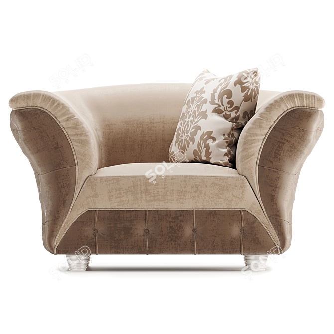 Golden Comfort Armchair: Scarlett Gold 3D model image 7